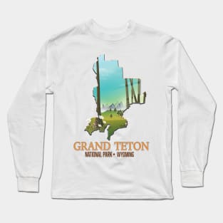 Grand Teton travel poster Long Sleeve T-Shirt